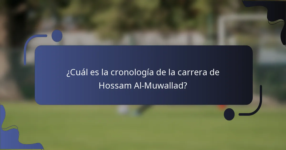 ¿Cuál es la cronología de la carrera de Hossam Al-Muwallad?