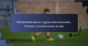 Mohammed Kanno: Logros internacionales, Premios, Contribuciones al club